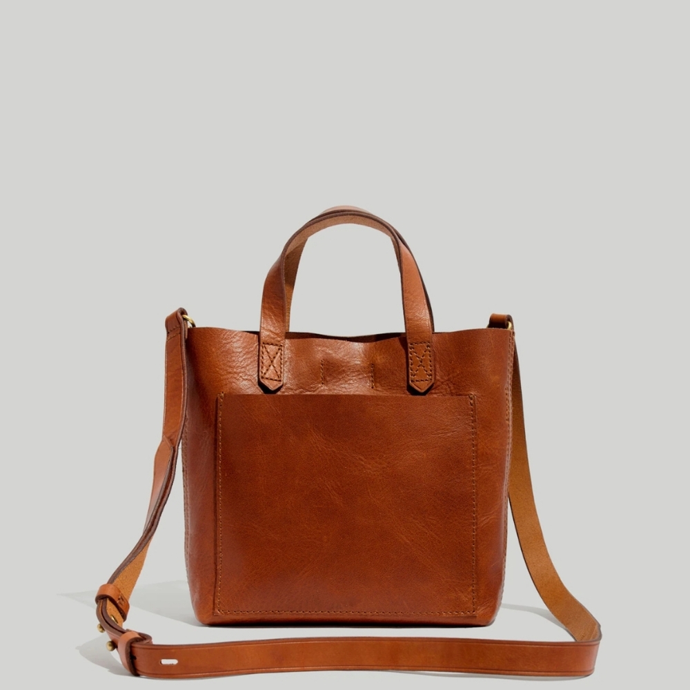Madewell Small Transport Crossbody Leather Tote Bag